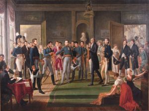 Visit of the future king William II (1792-1849) to the textile factory of Jan Rosseel in Ghent