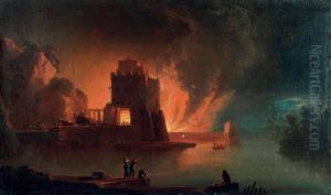 Fire in a port by Francesco Fidanza