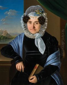 Portrat einer alteren Dame mit Buch by Anton Einsle