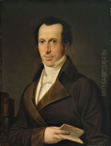 Junger Gelehrter mit Backenbart und weissem Plastron