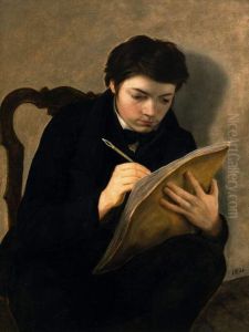 Autoportrait a l'age de dix-huit ans by Antoine Wiertz