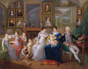 Gabriel Joseph de Froment, Baron de Castille (1747 - 1826) and his wife Princess Hermine Aline Dorothee de Rohan (1785 - 1843) with their family