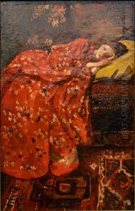 Madchen mit rotem Kimono (Geesje Kwak)