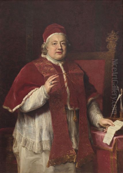 Portrait of Pope Clement XIII Rezzonico blessing - view 1