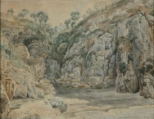Klippelandskab med oliventraeer, Sorrento.