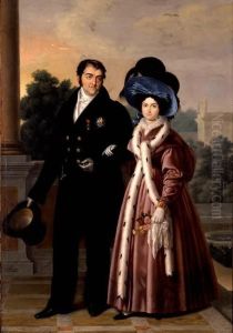 Fernando VII and Maria Cristina by Luis de la (El Canario) Cruz y Rios