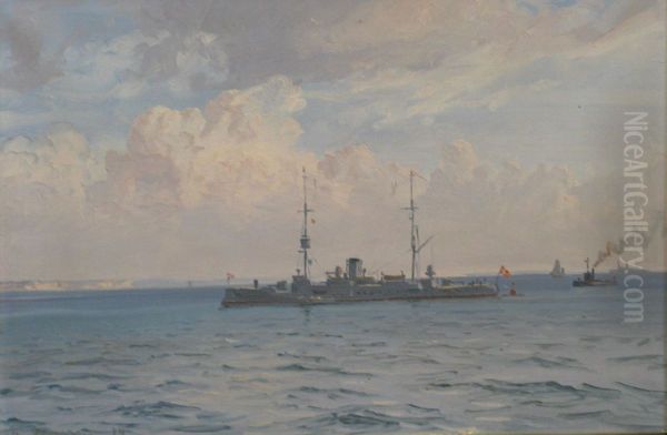 A Danish cruiser at sea. - view 1
