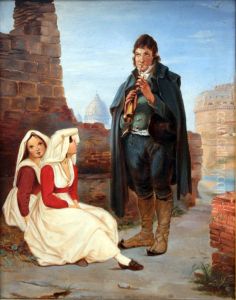 Pifferaro und Madchen in Rom by Carl Blechen