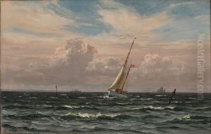Marine med et dansk sejlskib