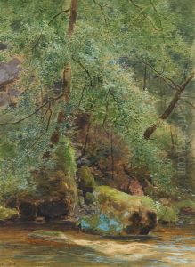 Forest stream by Eduard Leonhardi