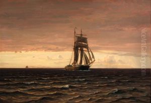 A topsail schooner at Dusk.