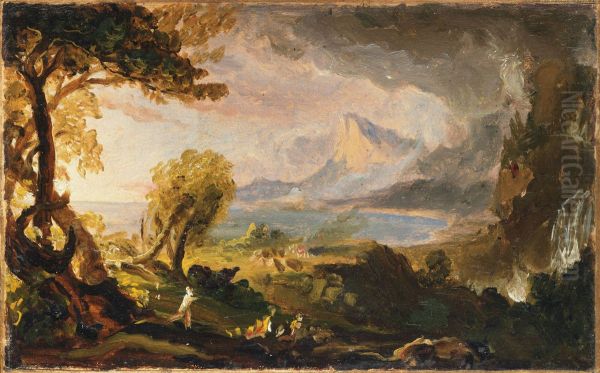 Study for The Course of Empire-The Savage State - view 1