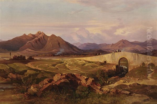 Campagna Landscape with Bridge - view 1