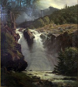 Waterfall in Norway by Louis Gurlitt