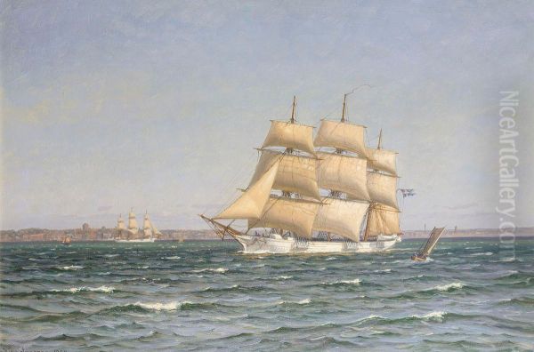 A Swedish ship off the coast. - view 1