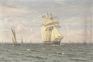 Shipping off Copenhagen. by Vilhelm Arnesen