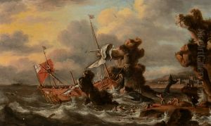 Whaling Ship Lured onto Rocks by a Whale by Jan Peeters the Elder