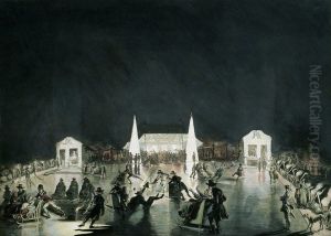 Games on the ice in Powazki. by Jean-Pierre Norblin De La Gourdaine
