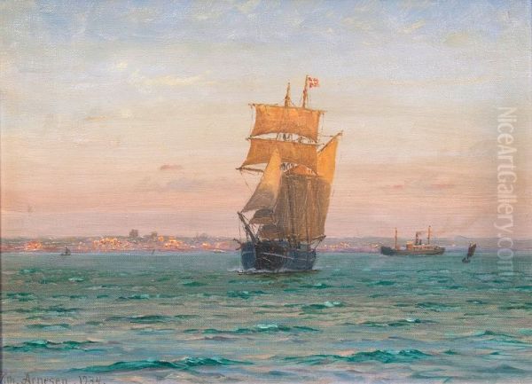 Ships off Helsingborg. - view 1