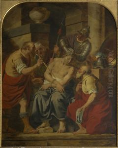 Jesus Christ being crowned with thorns by Pieter Jozef Verhaghen