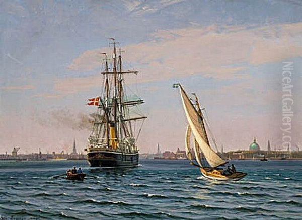 The Royal Greenland ship Gustav Holm heading into the port of Copenhagen. - view 1