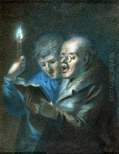 Singers of the Vilnius Cathedral. by Walenty Wankowicz