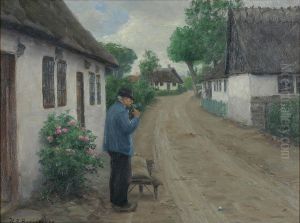 An exterior with a man on his way to the mill. An exterior with a man on his way to the mill.