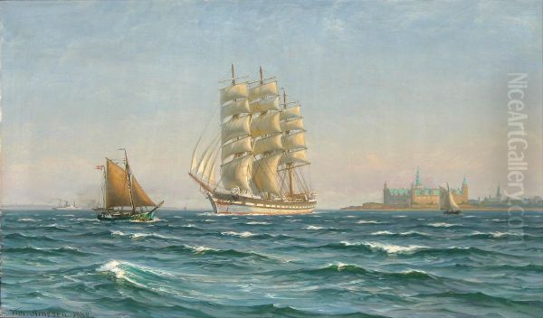A summer day in the Sound near Kronborg Castle. - view 1