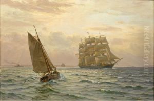 The training ship Georg Stage and a fishing vessel in Danish waters.