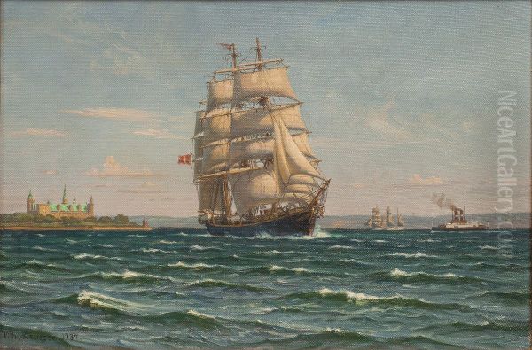 Skoleskibet Georg Stage, syd for Kronborg. - view 1