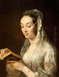 Portrait of Artist's Wife in a Wedding Dress by Rafal Hadziewicz