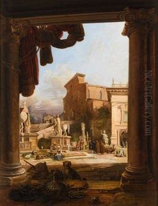 View of the Piazza del Campidoglio in Rome