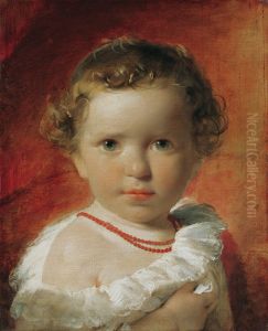 Portrat der Prinzessin Karoline von Liechtenstein (1836-1885) im Alter von eineinhalb Jahren by Friedrich von Amerling