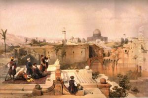 Prayer inMosque of Omar, Jerusalem, 1840.