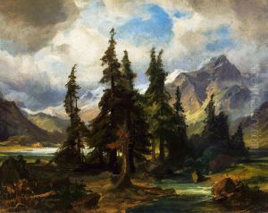Norwegian landscape. by Friedrich Preller the Elder