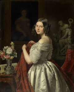 Young lady at her toilette by Ferdinand Georg Waldmuller