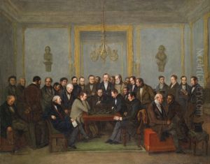 The Famous Chess Match betweenHoward StauntonandPierre Charles Fournier de Saint-Amant, on 16 December 1843 by Jean-Henri Marlet