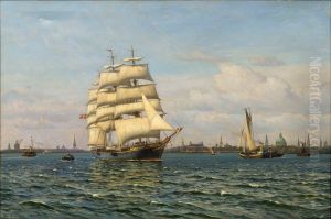The training ship Georg Stage leving Copenhagen Harbour.