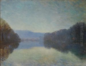 A landscape at dusk. by Christian Asmussen