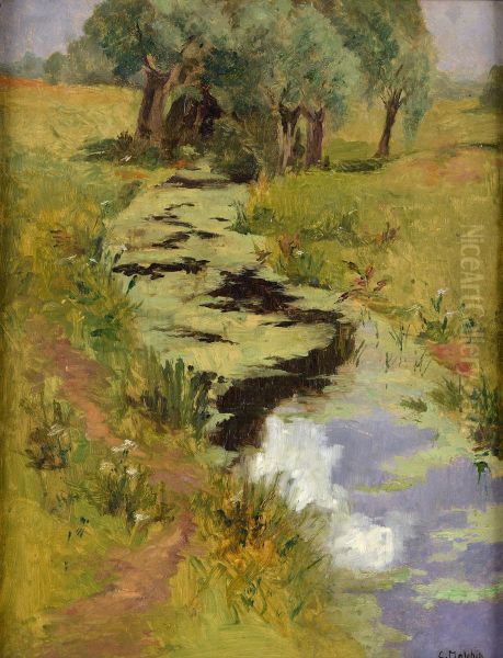 Sommerlandschaft mit Bachlauf - view 1