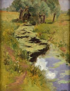 Sommerlandschaft mit Bachlauf by Carl Malchin