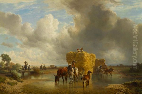 A storm rising at harvest time - view 1