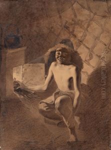 Hlopcik rozpalue grubku by Taras Shevchenko