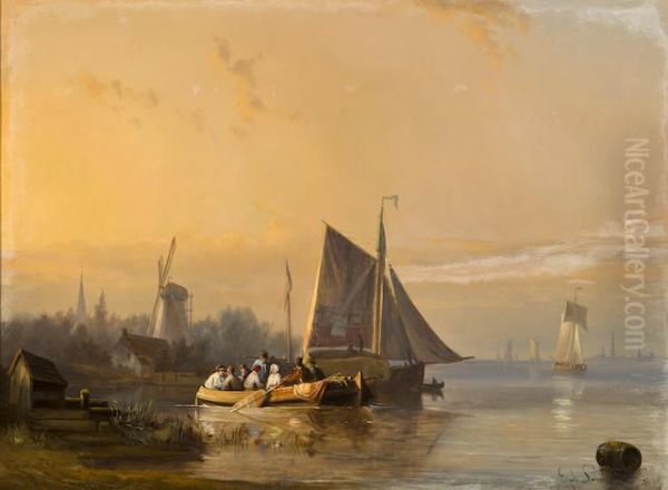 A river scene at dusk - view 1