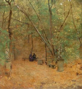 Im Park von Schloss Mainberg bei Schweinfurt by Hans Thoma