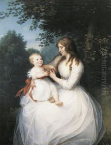 Portrait of Friederike Brun with her daughter Charlotte sitting on her lap by Eric Paulsen