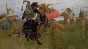 Boj skifov so slavanami by Viktor Vasnetsov