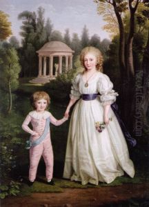 Marie Therese and Louis Charles of France by Ludwig Guttenbrunn