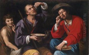Vagabonds Eating Pasta While Being Robbed By A Boy Vagabonds Eating Pasta While Being Robbed By A Boy