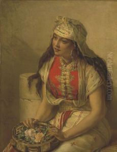 Oriental beauty, signed and inscribed 'J. Portaels/Tanger' (lower left) by Jean-Francois Portaels